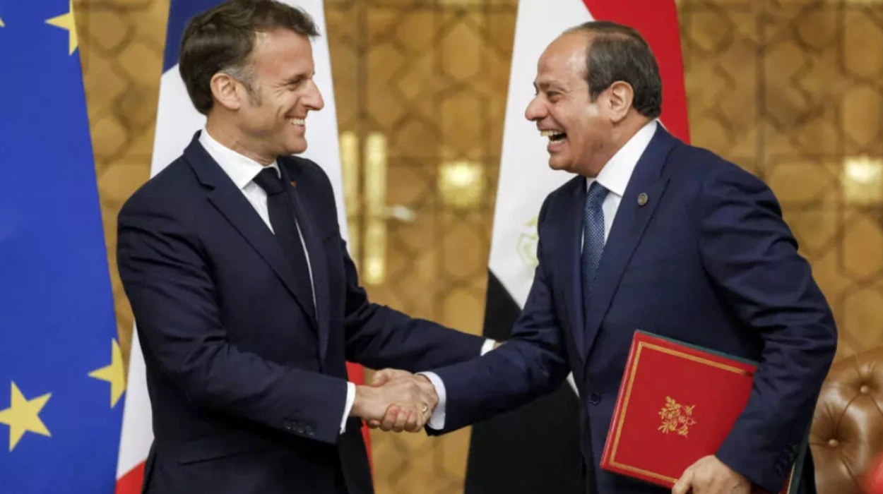 France deepens ties with Egypt while urging Gaza ceasefire